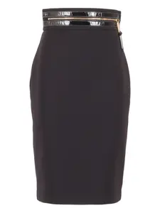 Юбка-карандаш миди с застежкой-молнией Elisabetta Franchi, черный