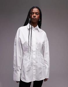 Рубашка с корсетным швом белого цвета ASOS DESIGN