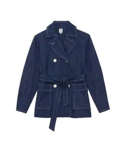 Двубортное пальто круглого кроя Ines De La Fressange Paris, синий