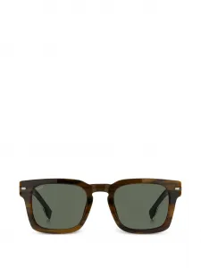 Прямоугольные солнцезащитные очки в полоску Boss, коричневый