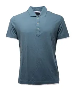 Легкая хлопковая футболка с белыми вставками. Paolo Pecora, синий