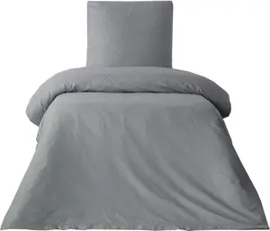 Комплект постельного белья 155x220 см хлопок Renforcé серый клетчатый мягкий наволочка 80x80 см на молнии всесезонный 4 предмета leonado vicenti