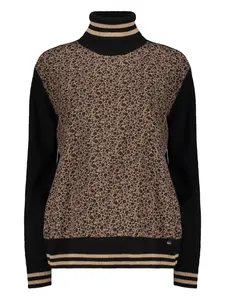 Свитер с принтом и высоким воротником Herno, черный