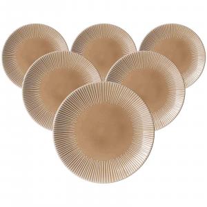 Обеденные тарелки Banda бежевые, диаметр 27 см, набор из 6 штук Ritzenhoff Breker, бежевый