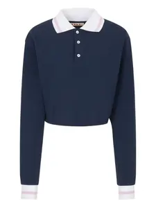 Полосатая рубашка поло с длинными рукавами Marni, синий