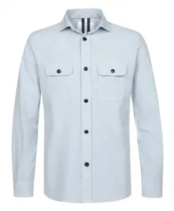 Синяя рубашка-куртка, стильная модель Profuomo, синий