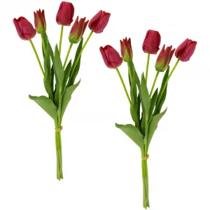 И.ГЕ.А. Искусственный цветок «букет тюльпанов», Real Touch, набор из 2 шт I.Ge.A., цвет dunkelrosa