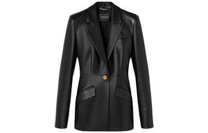 Кожаный блейзер Medusa VERSACE, черный