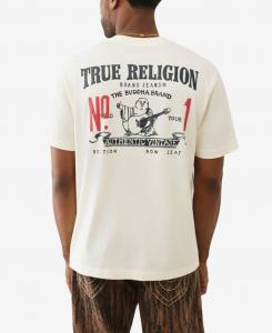 Мужская футболка с коротким рукавом и логотипом в виде подковы True Religion, Ivory