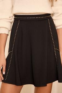 Мини юбка с отделкой заклепками Love & Roses, черный