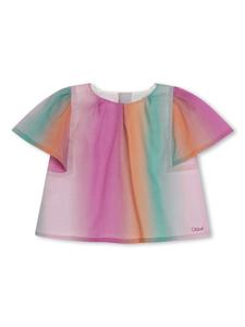 Chloé Kids блузка с эффектом градиента, розовый