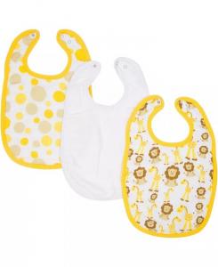 Муслиновый регулируемый нагрудник для мальчиков и девочек — 3 шт Miracle Baby, желтый