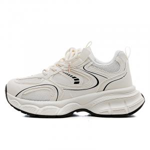 HUANQIU Низкие повседневные туфли с амортизацией, увеличивающие рост, бежево-черные