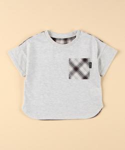 Футболка с коротким рукавом и присборенной каймой в клетку (детский размер)