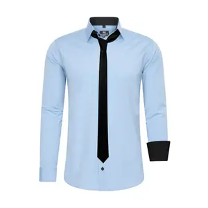 Рубашка с длинными рукавами Rusty Neal и галстуком, голубой