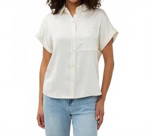 Женская атласная блузка без рукавов, цвет «кремовый» Esqualo, кремовый