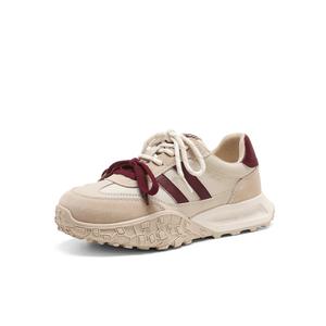 Низкие повседневные туфли женские ST&SAT, Beige Red