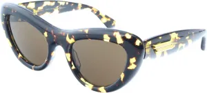 Серые солнцезащитные очки «кошачий глаз» от Bottega Veneta, 002 - Havana - Brown