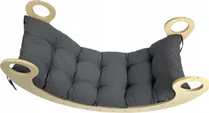 Декоративная подушка из хлопка для детского кресла-качалки, велюр графитовый, 105 х 40 х 8 см; подушка для кресла-качалки Монтессори или шезлонга. Pracownia Artystyczna Klasyk