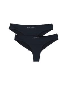 Двойная упаковка бразильских трусов из микрофибры Emporio Armani, черный