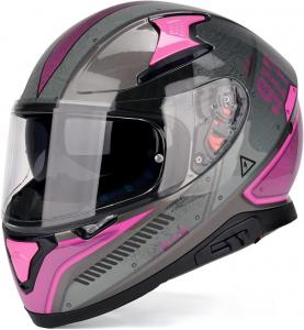 Шлем мотоциклетный HAX Impulse, черный / розовый