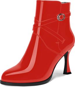 Женские вечерние ботильоны MOVINSTEPS с блестящей пряжкой, застежкой на щиколотке, круглым носком, сексуальными туфлями-лодочками на шпильке, высота каблука 3,3 дюйма