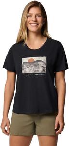 Женская футболка Columbia Ruby Springs с графическим принтом, круглым вырезом и короткими рукавами, Black/Wanderlust