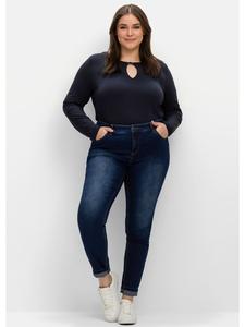 Джинсы sheego, темно-синий деним