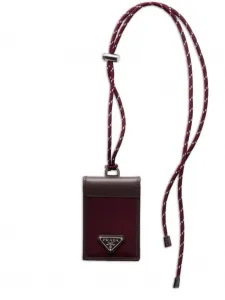 Держатель для карт с треугольным логотипом Prada, красный