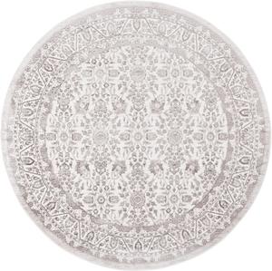 Ковер SAFAVIEH, 201 x 201 см, Orchard Collection, круглый, Ivory & Silver, без линьки и простой в уходе, идеален для помещений с высокой проходимостью в гостиной, столовой, спальне (ORC216A)