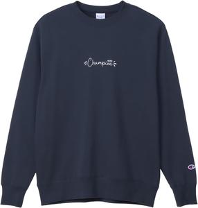 Мужская толстовка Champion с длинным рукавом из французского махрового хлопка, с графическим логотипом США и круглым вырезом, базовая модель C3-C031, темно-синий