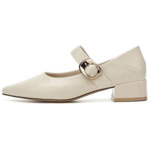DAPHNE Туфли Мэри Джейн на массивном каблуке 3,5 см женские бежевые, цвет Beige