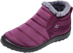 Женские зимние ботинки на снег, водонепроницаемые зимние ботинки, противоскользящие, полностью с мехом, легкие, слипоны, ботильоны на щиколотку, утепленные зимние обувь для прогулок и походов Generic, Z01-Wine
