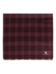 Клетчатый шерстяной шарф ETRO, красный