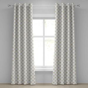 Занавеска с люверсами Abakuhaus Französische Lilie 2 шт, 280x260x0,5 см цвет weiß gelb