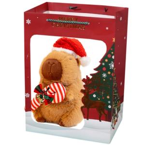 Креативная коллекционная плюшевая кукла капибара в рождественском стиле, 25 см Small bubble