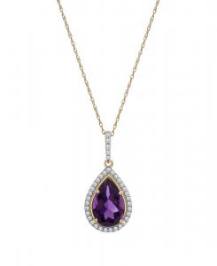 Подвеска из 14-каратного желтого золота с аметистами (3,8 карата) и бриллиантами (1,25 карата) Macy's, Amethyst