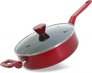 Сковорода - сотейник NutriChef с крышкой, 2800 мл, красный