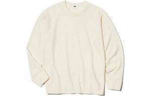 Uniqlo Мужской трикотаж, цвет слоновой кости, круглый вырез, средний размер, другие характеристики