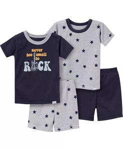 Комплект короткой пижамы для мальчиков, 4 предмета Gerber, серый