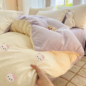 Yalu Комплект постельного белья 4 предмета, простыня 200 см, пододеяльник 220x240 см