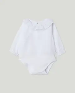 Боди с длинным рукавом, вязаный с горошком, воротник-стойка 'аккуратный воротничок' Coconut El Corte Inglés, белый