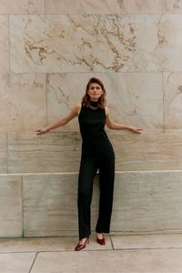 Топ без рукавов с высоким воротом и плиссе Vero Moda, черный