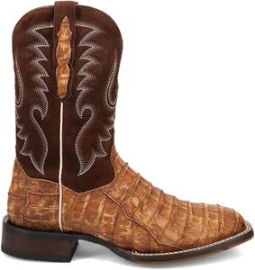 Мужские ботинки Dan Post Leon с вышивкой, квадратный носок, с запряжкой, средняя длина голенища - коричневые