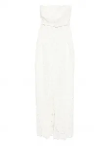 Кружевное платье с поясом Simkhai, белый