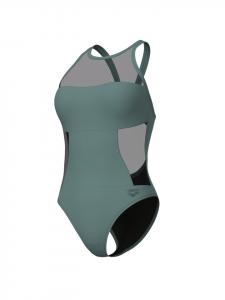 Arena Купальник с сетчатыми вставками, цвет шалфей