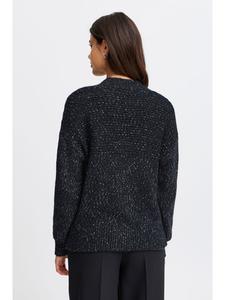 Кардиган FRSPOTTA, классический крой, темно-синий, в сочетании с блейзером Fransa