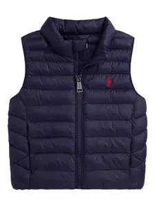 Стеганый жилет с вышитым логотипом Polo Ralph Lauren Kids, синий