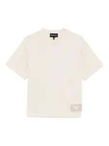 Футболка с нашивкой-логотипом Emporio Armani Kids, нейтральный
