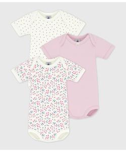 Боди с короткими рукавами и принтом (комплект из 3 штук)